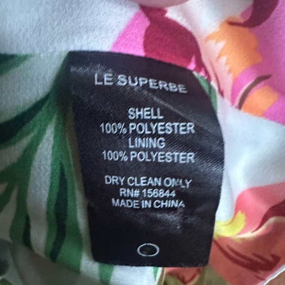 LE SUPERBE “Skyline Floral” Tie-Front Blouse Foliage Leaf Print Size 0 NWOT! - Picture 7 of 7